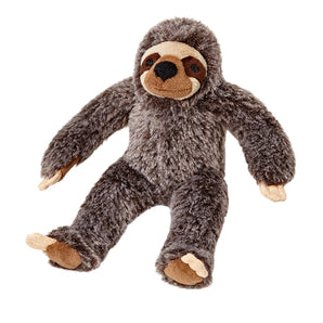 Plush toy sloth on a white background
