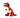 A plush dinosaur toy with a dark red body, cream-colored underbelly, and white teeth, shown against a plain white background.