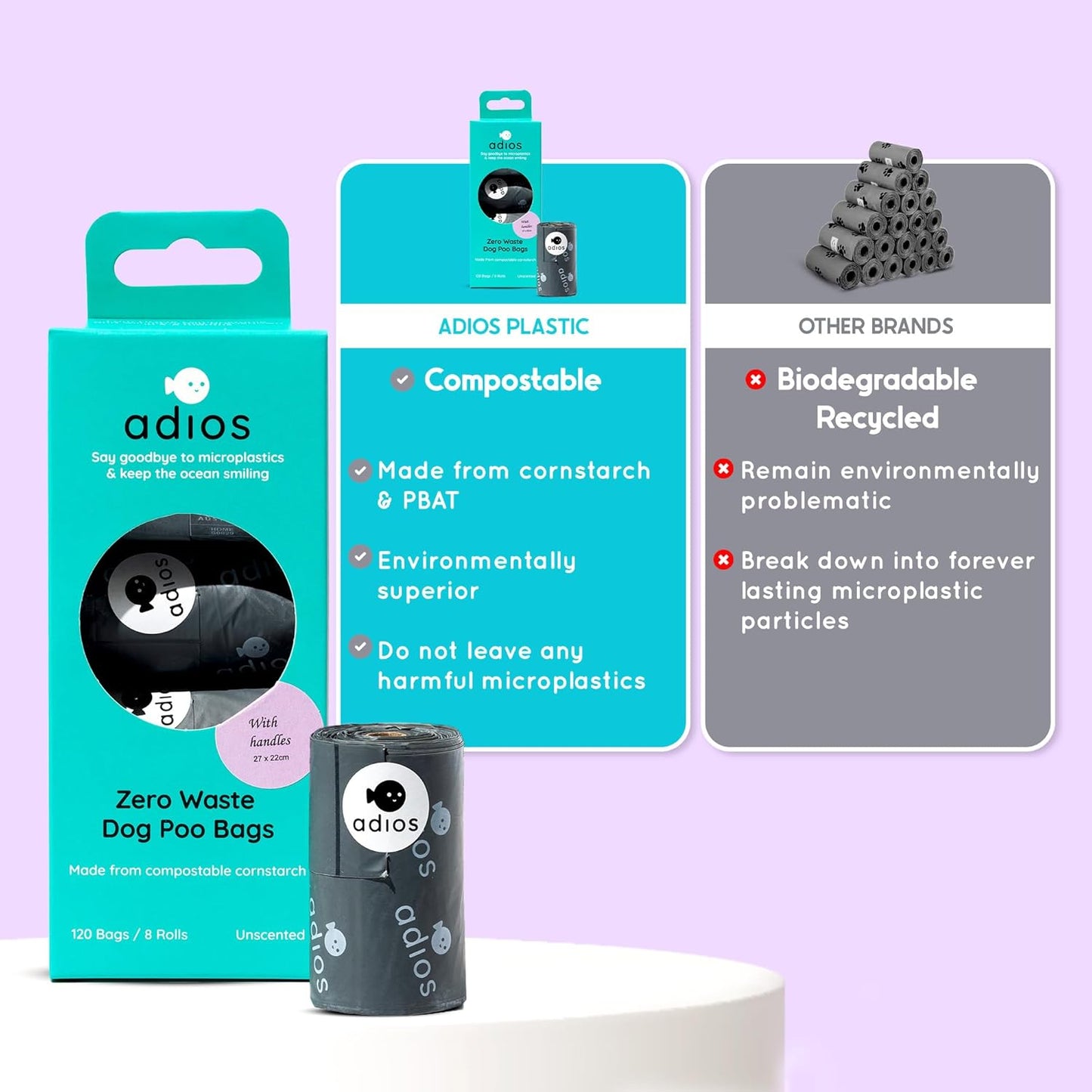 Adios Compostable Dog Poo Bags
