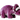 A purple plush Triceratops dinosaur toy with white horns and spots on its frill, shown against a plain white background.