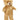A plush teddy bear toy in light tan with a cream-colored snout and nose, standing against a plain white background.