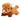 Plush toy of a brown cow with horns on a white background