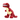 A plush dinosaur toy with a dark red body, cream-colored underbelly, and white teeth, shown against a plain white background.