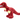 A plush dinosaur toy in dark red with a cream-colored underbelly, yellow eyes, and white teeth, shown against a plain white background.
