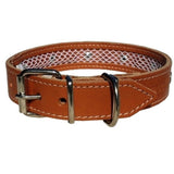 Leather Dog Collars with Inner Mesh to Protect Flea/Calming Collars - rovers-kit