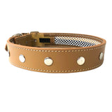 Leather Dog Collars with Inner Mesh to Protect Flea/Calming Collars - rovers-kit